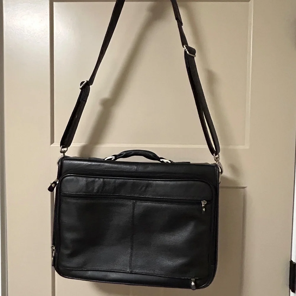 Dell Leather Laptop Bag - Black